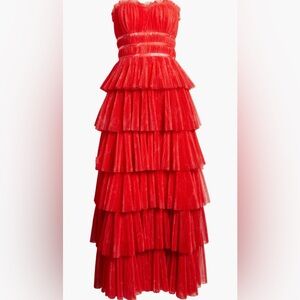 Hutch Red Tiered Maxi Dress Cocktail size 6
